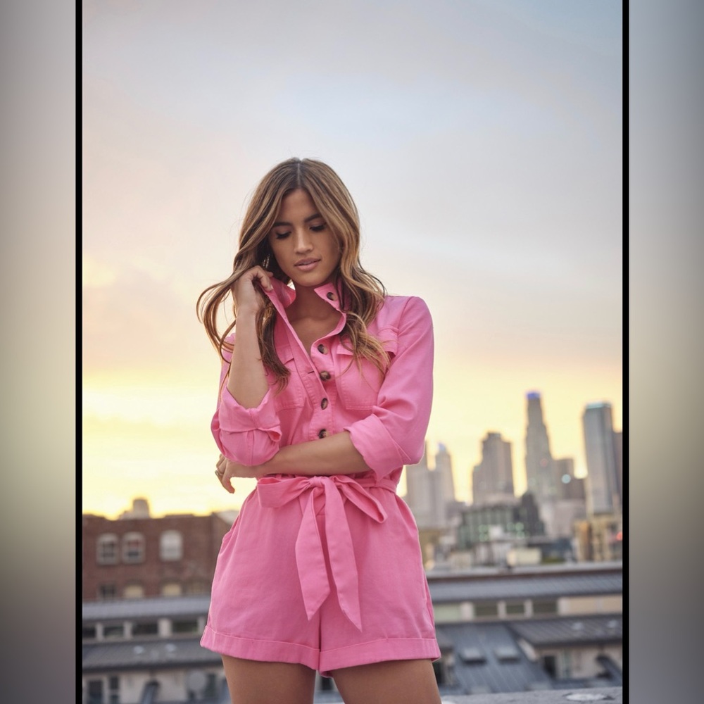 NWT Express x Rocky Barnes Hot Pink Romper